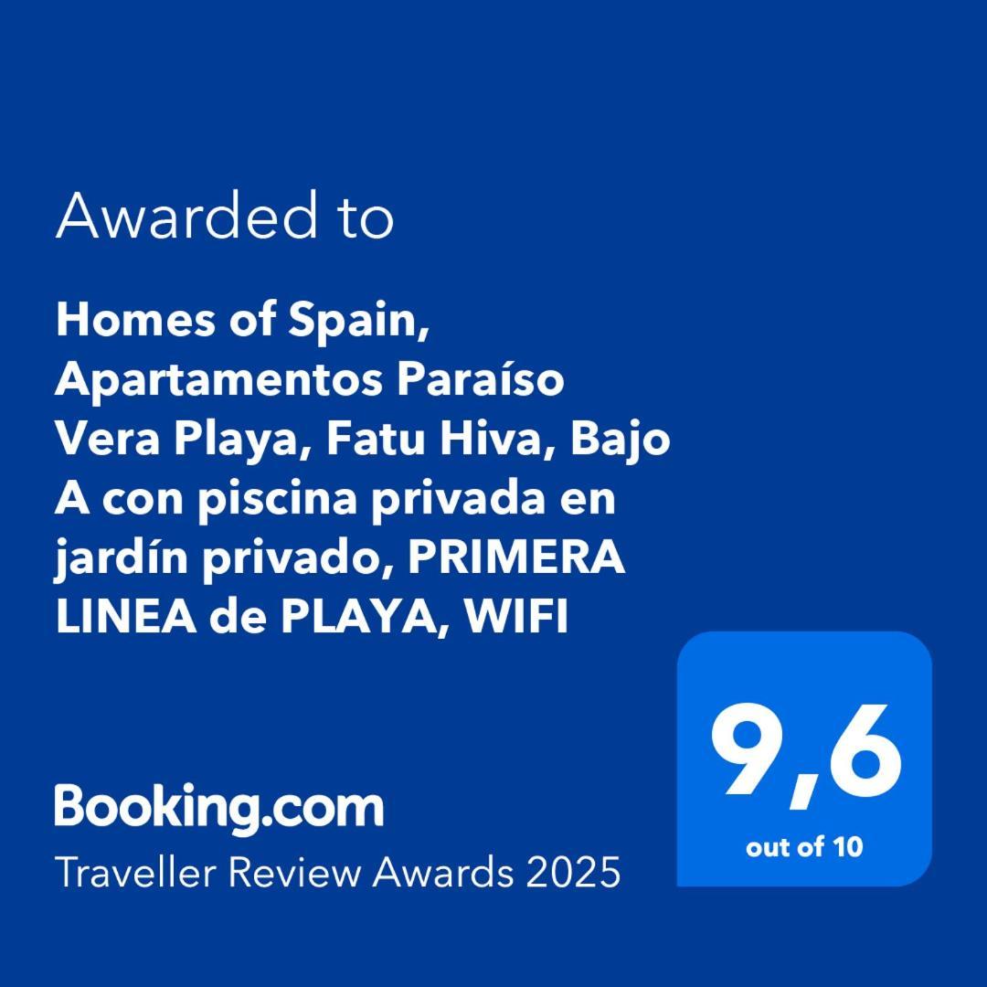 Homes Of Spain, Apartamentos Paraiso Vera Playa, Fatu Hiva, Bajo A Con Piscina Privada En Jardin Privado, Primera Linea De Playa, Wifi Bagian luar foto